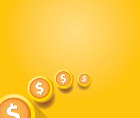 Coins with golden business template vector 03