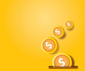 Coins with golden business template vector 04