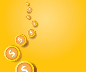Coins with golden business template vector 05