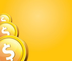 Coins with golden business template vector 06