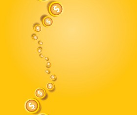 Coins with golden business template vector 07