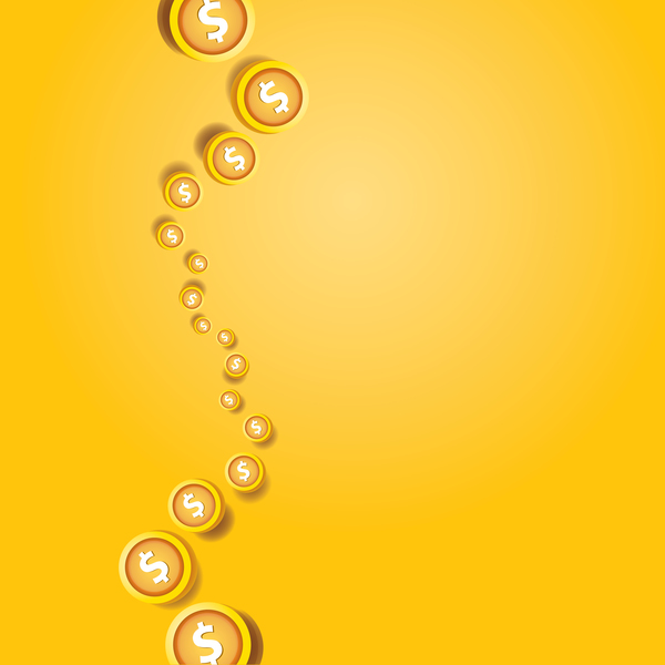 Coins with golden business template vector 07