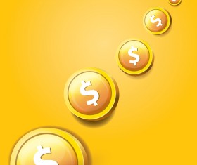 Coins with golden business template vector 08