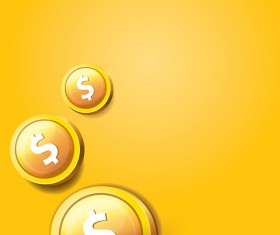 Coins with golden business template vector 09