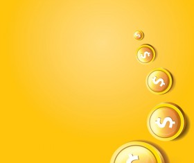 Coins with golden business template vector 10