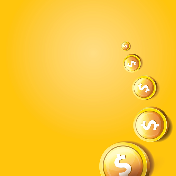 Coins with golden business template vector 10