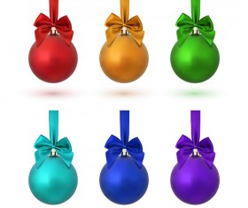 Colored christmas ball wiht bow vector