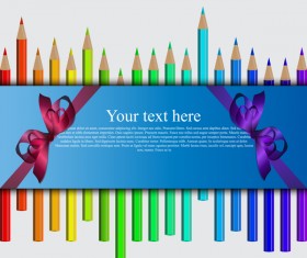 Colored pencil with christmas card vectors 01