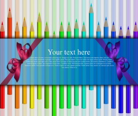 Colored pencil with christmas card vectors 02