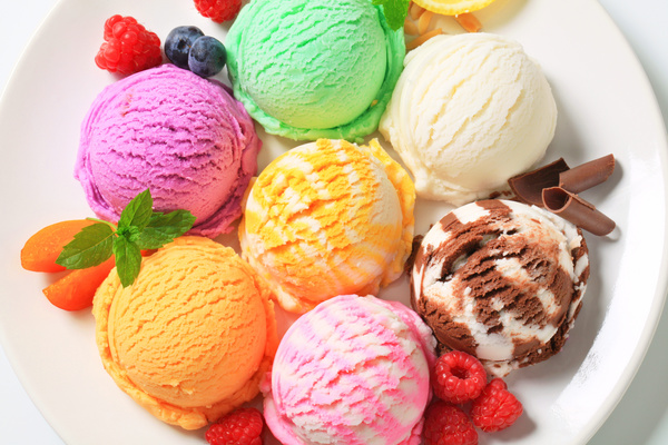 Colorful delicious ice cream Stock Photo