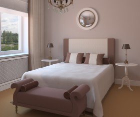 Comfortable small bedroom Stock Photo