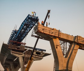 Construction of bridge Stock Photo