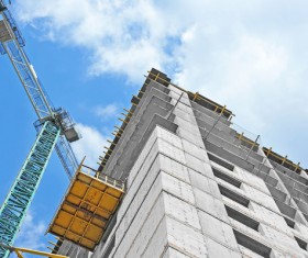 Construction of buildings and cranes Stock Photo 02