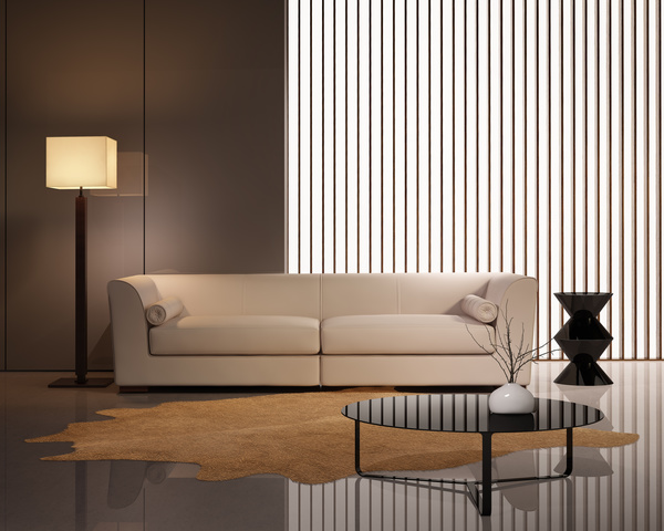 Contemporary modern wall system living room Stock Photo 01