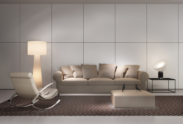 Contemporary modern wall system living room Stock Photo 04