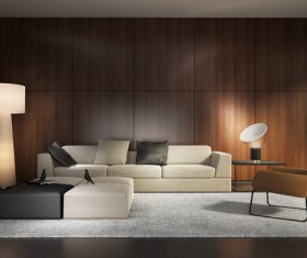 Contemporary modern wall system living room Stock Photo 05