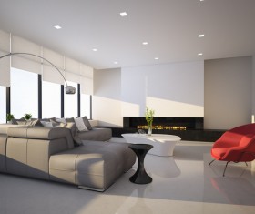 Contemporary modern wall system living room Stock Photo 06