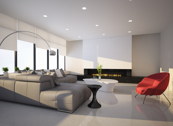 Contemporary modern wall system living room Stock Photo 06