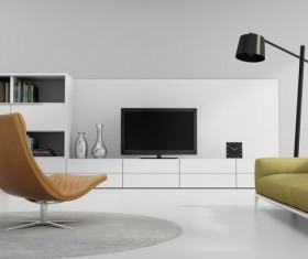 Contemporary modern wall system living room Stock Photo 09