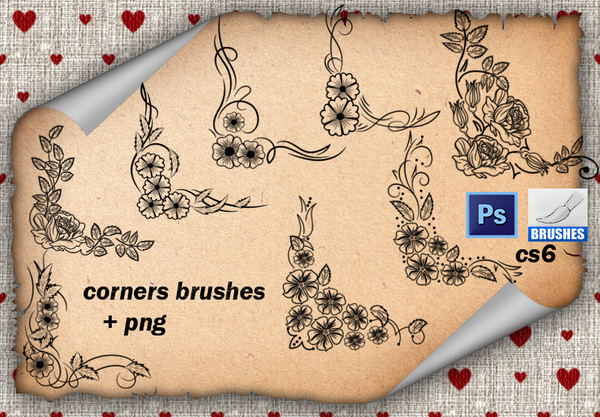 Corners Floral PS Brushes