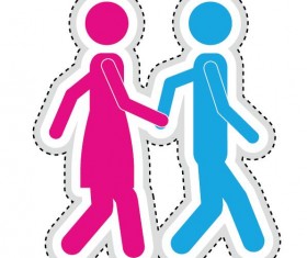 Couple romantic icons set 03