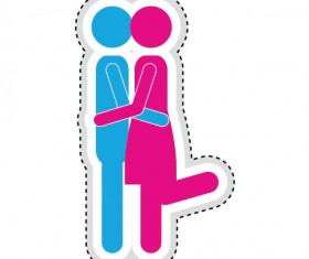 Couple romantic icons set 06