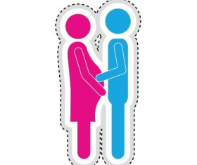 Couple romantic icons set 07