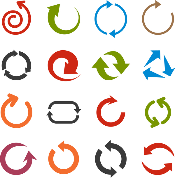 Cricles arrow icons vector