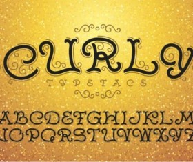 Curly alphabet vector material