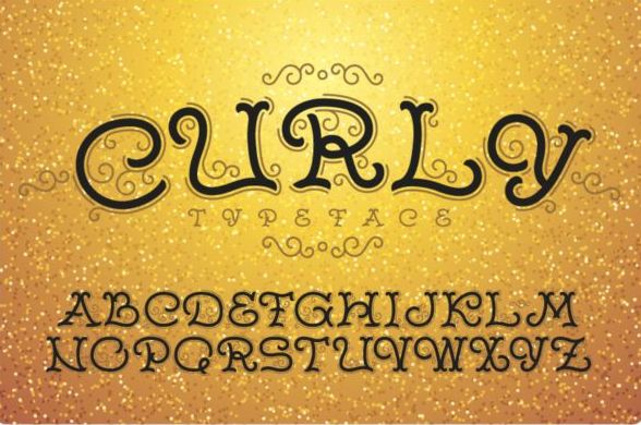 Curly alphabet vector material