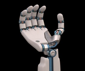 Curved Robot hand Stock Photo