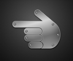 Dark carbon background with gesture metal vector
