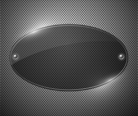 Dark carbon background with glass banner vector