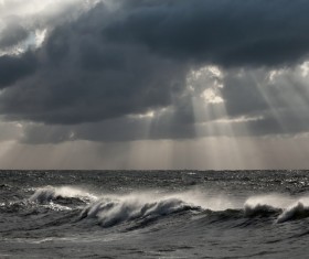 Dark clouds and the sea Stock Photo