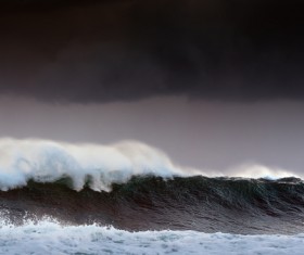 Dark clouds of tidal natural landscape Stock Photo