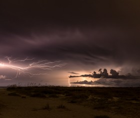 Dark lightning natural landscape Stock Photo