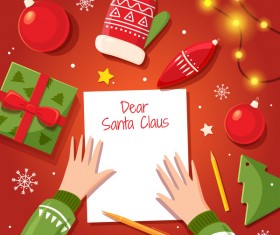 Dear santa claus christmas card vector