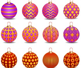 Decor pattern christmas ball vector