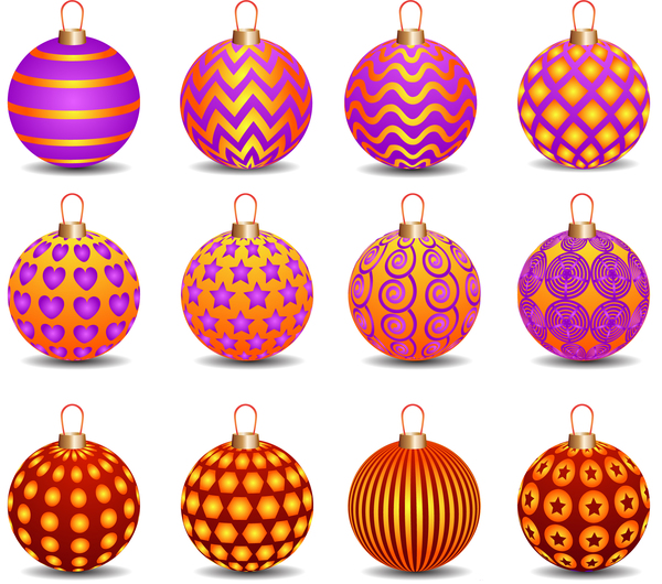 Decor pattern christmas ball vector