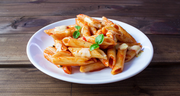 Delicious Italian pasta and tablecloth Stock Photo 04