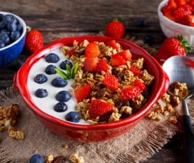 Delicious and fruitful breakfast