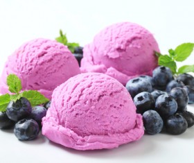 Delicious blueberry ice cream Stock Photo