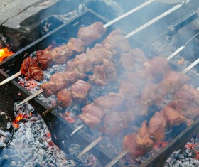 Delicious char-grilled kebabs Stock Photo 04