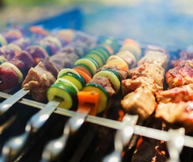 Delicious char-grilled kebabs Stock Photo 05