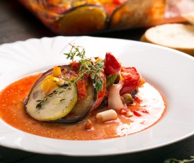 Delicious grilled eggplant Stock Photo