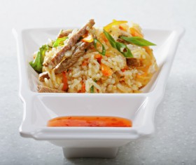 Delicious pork fried rice HD picture