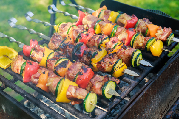 Delicious skewers of vegetables Stock Photo 01