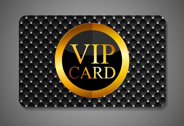 Diamond with black VIP card vector 01