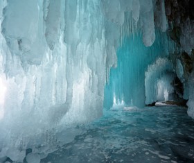 Different colors of the ice cave Stock Photo