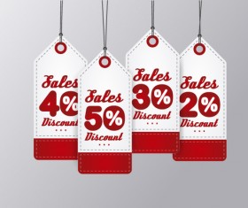 Discount red sale tags vector